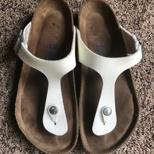 White Sparkle Gizeh Birkenstock - Size 38